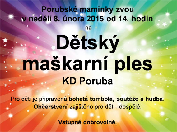 Maškarní ples pro&nbsp;děti v&nbsp;Porubě